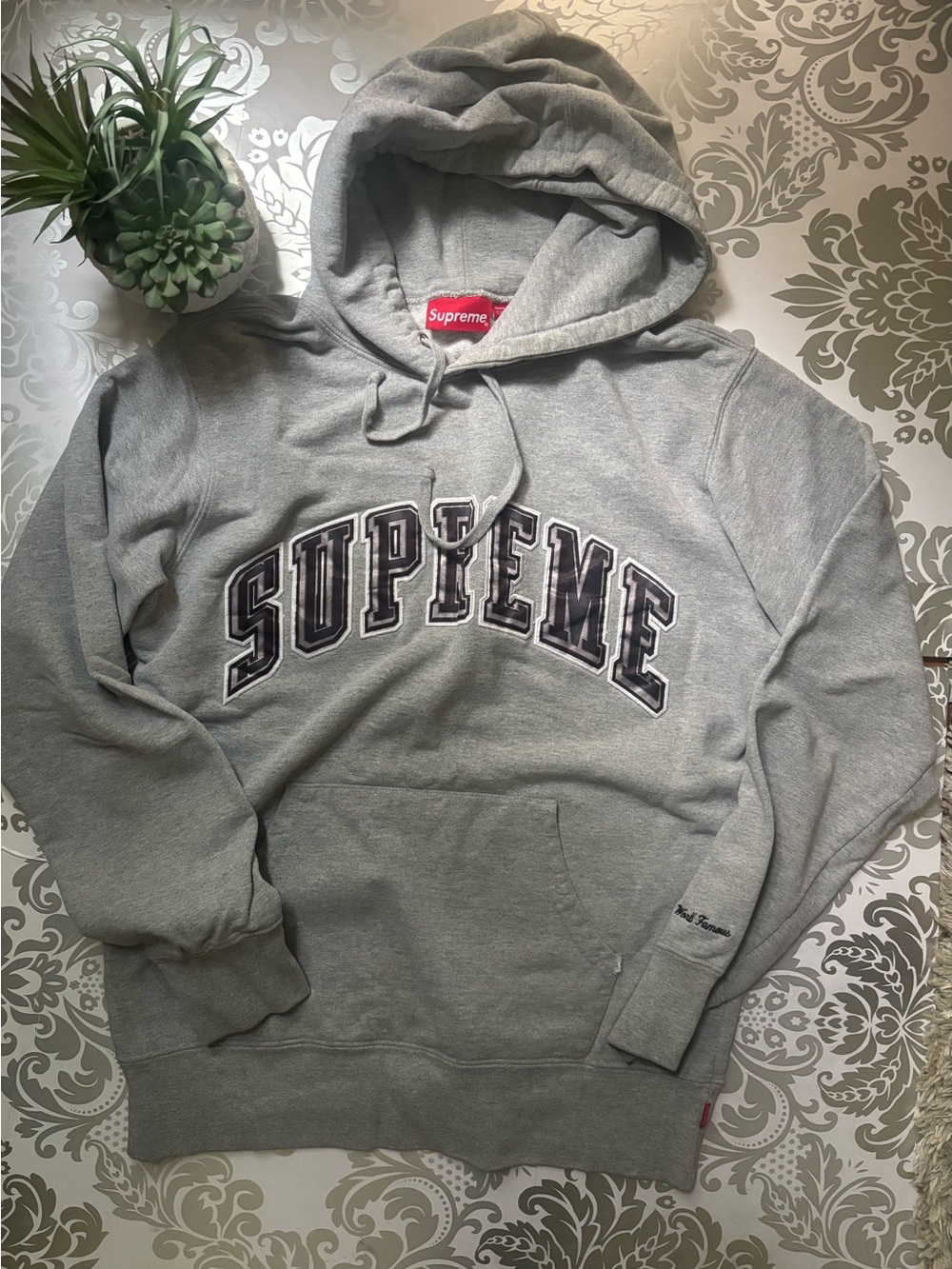Supreme grey hoodie